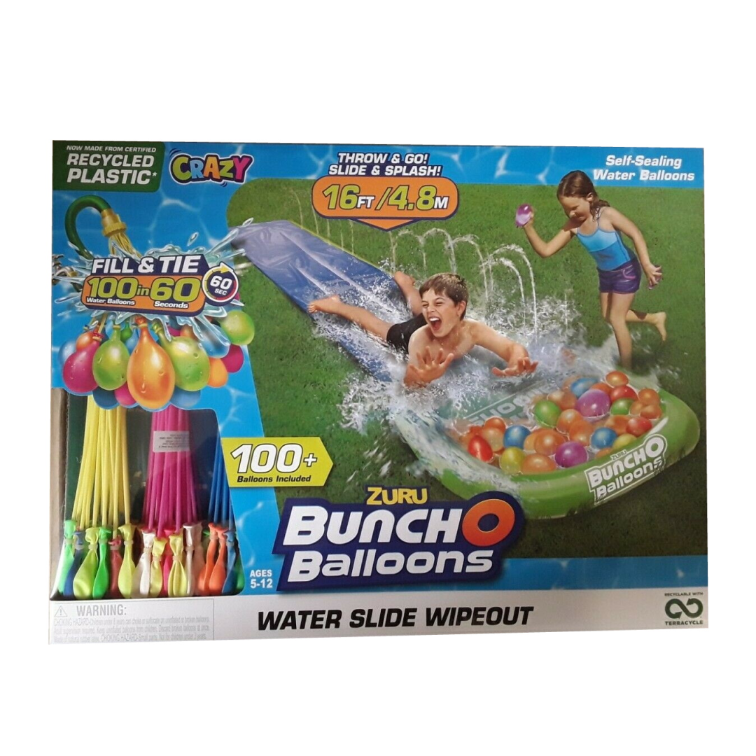 Zuru Waterslide Wipeout Bunch O Balloons 100+ Included New Kids Outdoor Toy