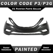 New Painted P3p3g Harbor Gray Front Bumper Cover For 2010-2013 Hyundai Sonata