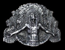 FANTASTIC GREAT SPIRIT BELT BUCKLE WITH BUFFALOS SISKIYOU NEW