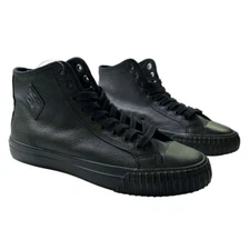 P.F Flyers Center Hi Mens 8/Women 9.5 Triple Black Leather Hightop