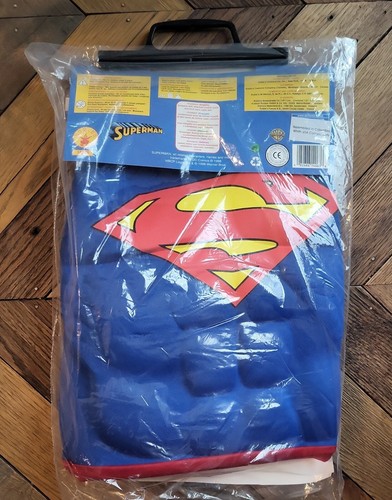 SUPERMAN COSTUME Boy's Size L (12-14) 8-10years old Muscled Super Man Halloween - Picture 3 of 6