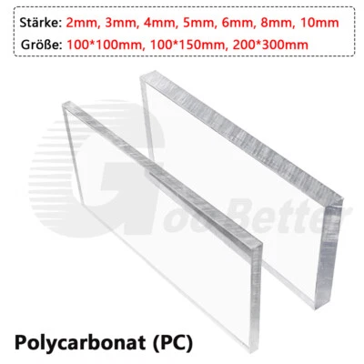 PC Polycarbonat Platten klar Zuschnitt Kunststoffplatte bruchfest Stärke 2-10mm - Bild 1 von 4