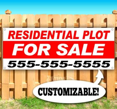 RESIDENTIAL PLOT FOR SALE Advertising Vinyl Banner Flag Sign CUSTOM PH#