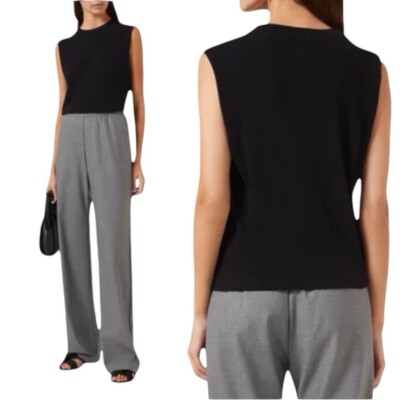 Enza Costa Cashmere Cotton Blend Easy Vest Women s Small Relaxed Luxury