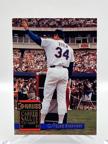 1993 Donruss Career Salute 27 Years Card #1 Nolan Ryan - Texas Rangers - Picture 3 of 10