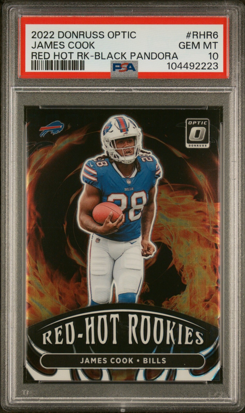 2022 Donruss Optic Gridiron Kings Black Pandora James Cook #24/25 PSA 10 Gem