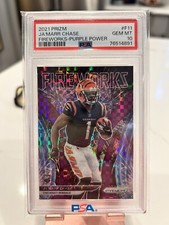 2021 Panini Prizm Jamarr Chase Fireworks Purple Power /49 ⚡️PSA 10 PoP 5 ⚡️