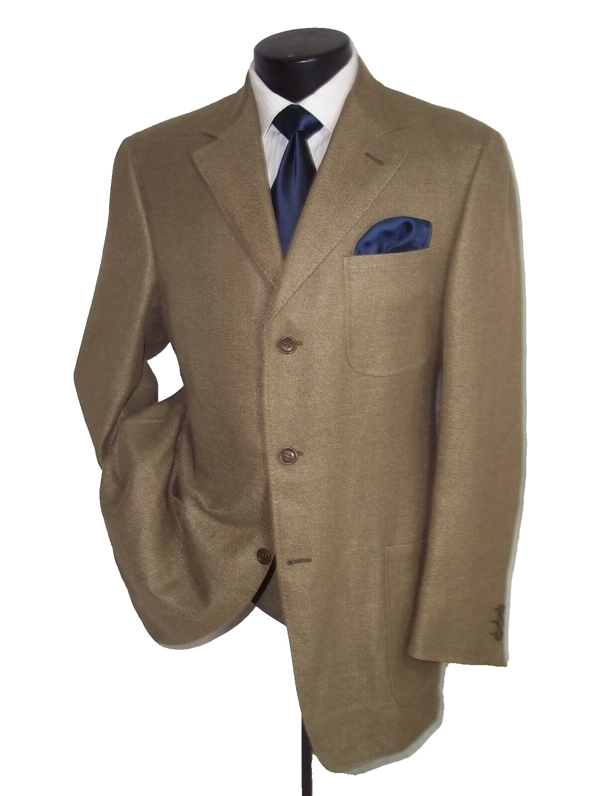 @* Canali, Solid Beige 3Button Patch Pockets Wool… - image 3
