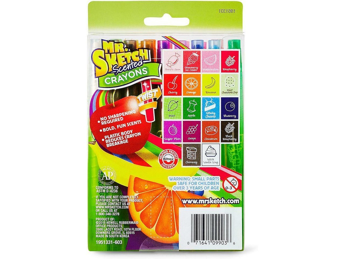Mr. Sketch 1951331 Scented Crayons, Wax, Assorted, 18/Pack | eBay