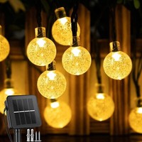 2X 15M Solar LED Lichterkette AußEn Warmweiß Kugel Solarleuchte Beleuchtung
