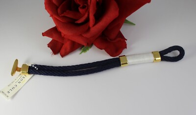 Allison Cole NWT Blue White Gold tone Rope Bracelet   CAT RESCUE