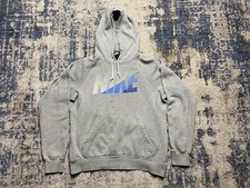 Nike SB Hoodie Boys Medium Blue Sweatshirt Center Swoosh Skateboard Youth