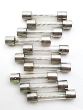 Lot of 10 Bussmann MDX5 250 Volt 5 Amp Slow Blow Glass Fuses 1/4" x x1-1/4"