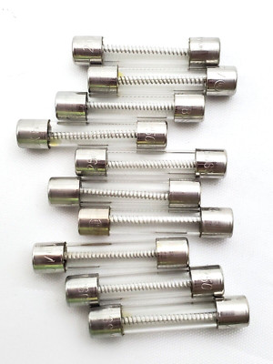 Lot of 10 Bussmann MDX5 250 Volt 5 Amp Slow Blow Glass Fuses 1/4'' x x1-1/4''