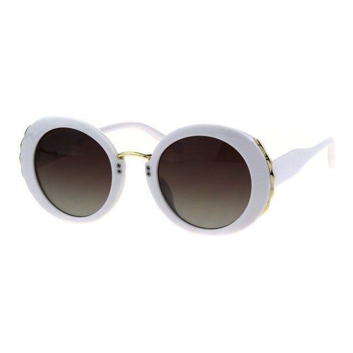 Damen Designer Style Sonnenbrille Rund Vintage Mode Sonnenbrillen UV 400 - Bild 22 von 25