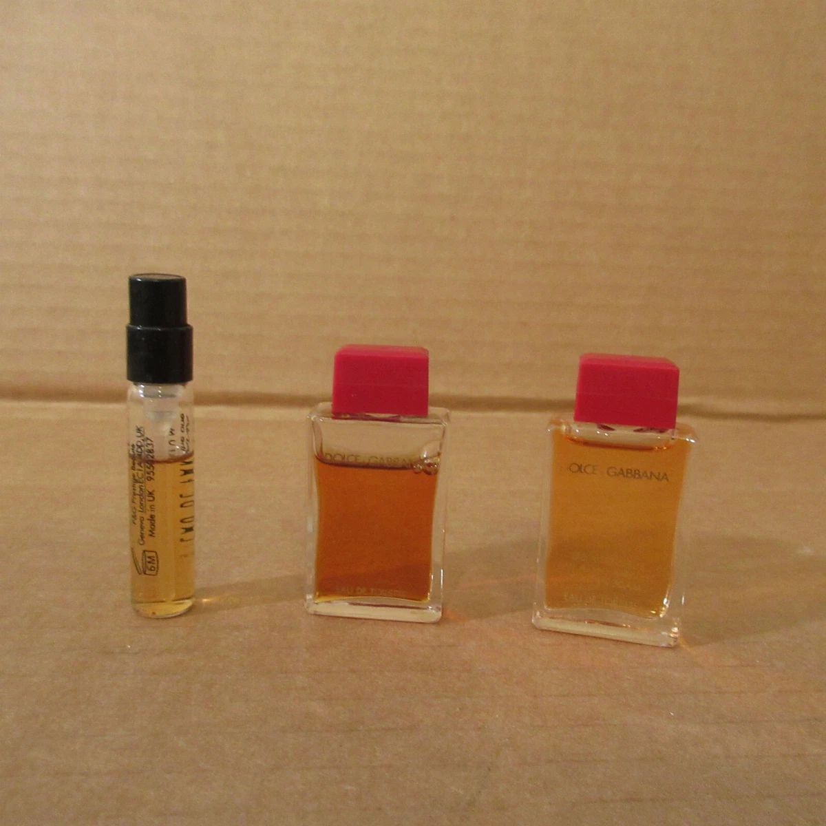 Lot 3 Dolce Gabbana Red Top The One Eau de Toilette EDT Mini .16 Oz 5mL Splash