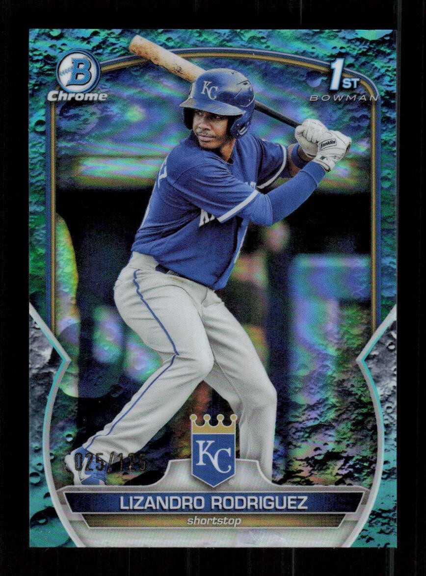 2023 Bowman Chrome #BCP-47 Lizandro Rodriguez 1st Aqua Lunar Crater /125