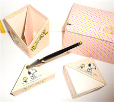 SNOOPY & WOODSTOCK 80s Mondadori italy desktop set scrivania stiloforo notes ...