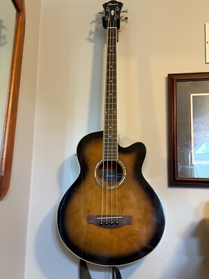 Ibanez AEB10E Acoustic-Electric Bass Dark Violin Sunburst with soft case