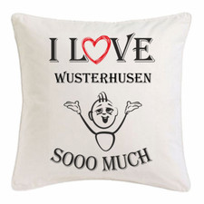 I Love Wusterhusen KISSENBEZUG 40X40cm Ich Liebe Wusterhusen Weiss 144548