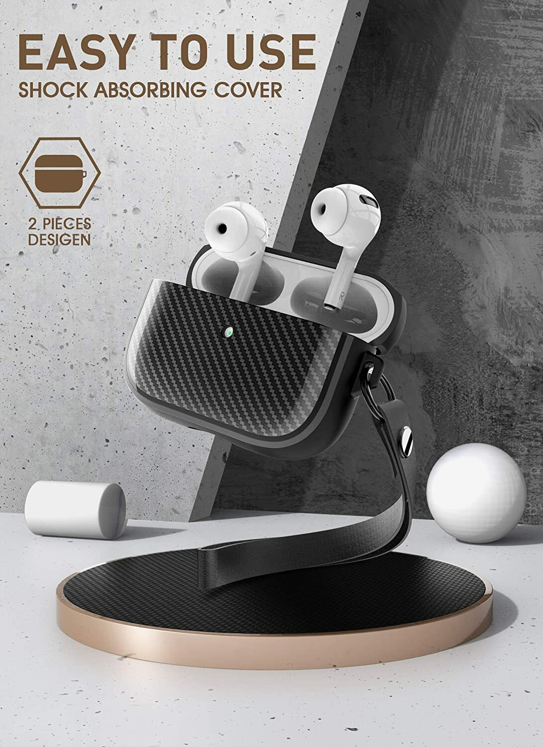 Clayco Apple AirPods Pro Case Protective Flexible Soft Cover Front LED Visible-image