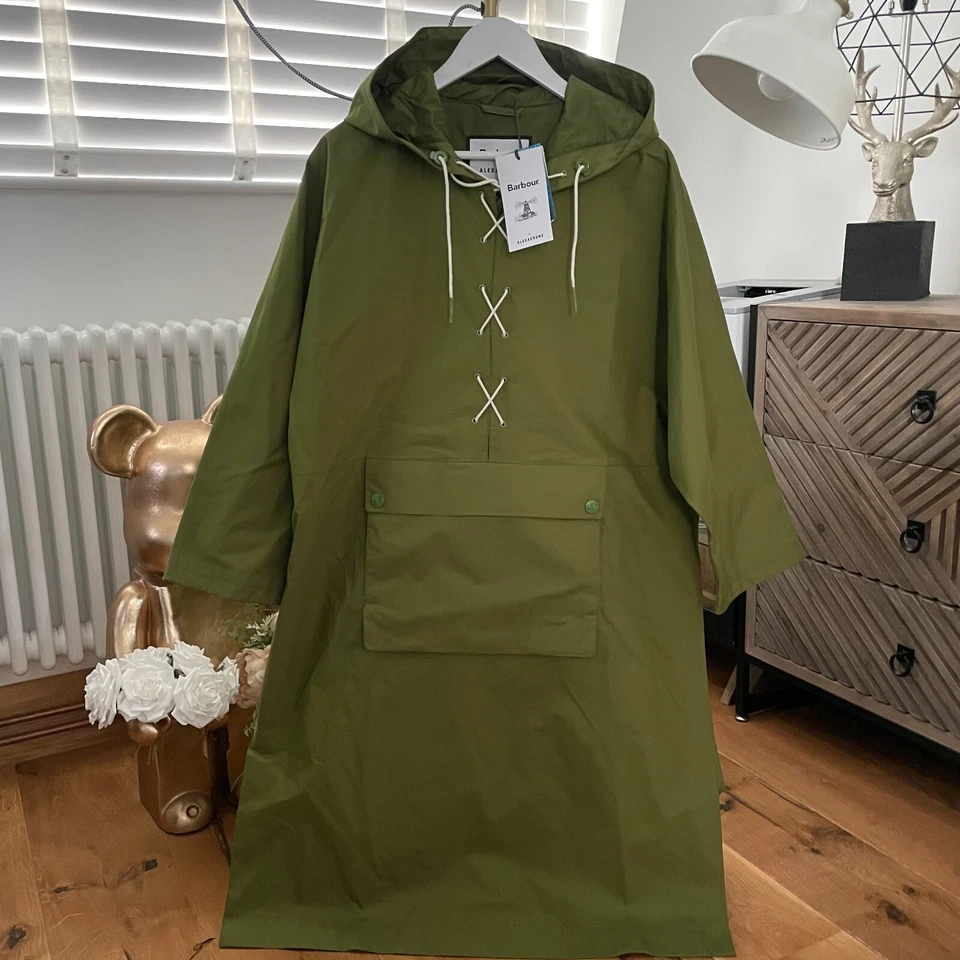 Barbour x Alexa Chung Green Waterproof Pip Hooded Jacket Coat UK 10 EU 36 US 6 - Image 2 of 4