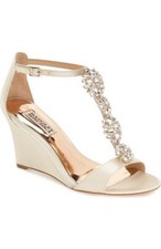 Badgley Mischka Collection 'Lovely' Embellished Wedge Sandal Shoe Size 9.5 NWOB