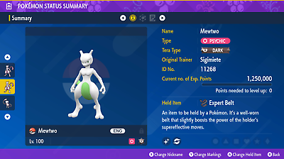 Mewtwo Shiny 6IV // Pokemon Scarlet & Violet // EV Trained + Ready for  competitive battle! // lv100 Legendary +MasterBall // Fast Trade