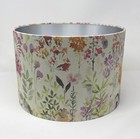Lampshade Aylesbury Heather Floral Country Brushed Silver Drum Light Shade