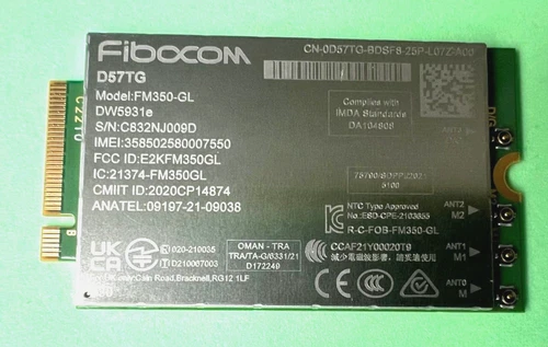 Fibocom FM350-GL DW5931e 5G M.2 für Latitude 7440 7640 5531 9330 3571  D57TG