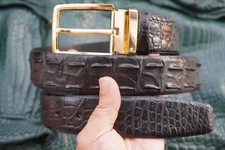 Black Genuine CROCODILE Hornback Belt Skin Leather Men's -W 1.5'' #Y22
