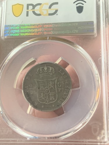 1867 Philippines Spain 20 Centimos PCGS VG 10 90% Silver KM#146 Mintage: 138K - Picture 4 of 5