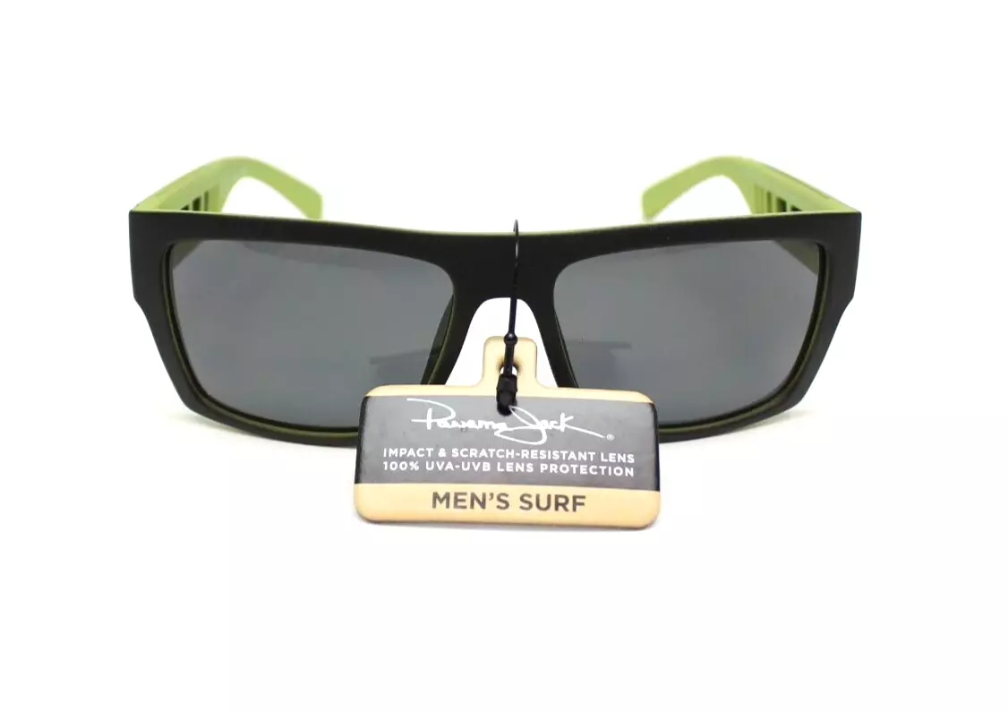 Panama Jack Black & Lime Green Mens Surf Sunglasses 100% UVA&UVB  43709SPJ001 NWT