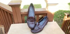 NICE SAS Woman's Easier Antique Wine Leather Shoes 0128-153 Size 10N Made In USA