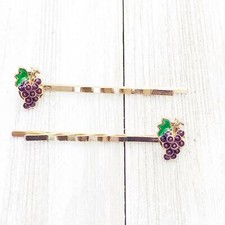 Grape Bobby Pins, Fruit Hair Pins, Food Hair Pins, Grape Hair Clips, Womens Deco