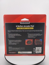 Retro-Bit Official Sega Genesis 6-Button Arcade Pad Crimson Red