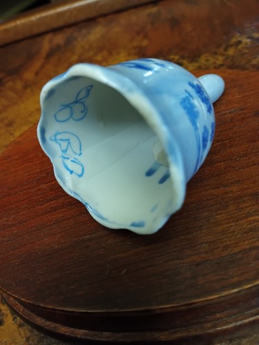 Campana blu in porcellana Country Cottage Currier e Ives - Foto 4 di 6