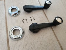 COPPIA MANIGLIE  ALZAVETRO  FIAT  500EPOCA /126/127 in PLASTICA  NERA con GHIERA