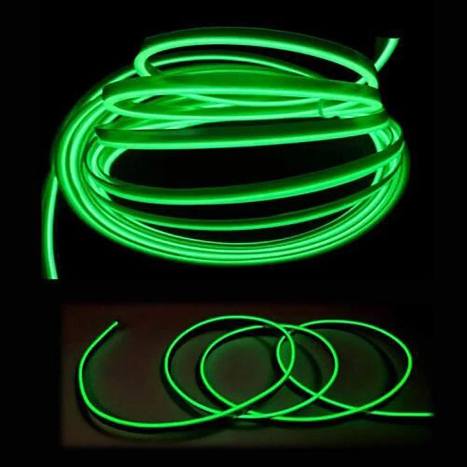 STRISCIA INTERNI LUCE AUTO FIBRA OTTICA 12V DECORAZIONE FILO 3MT VERDE 46 - Immagine 3 di 3
