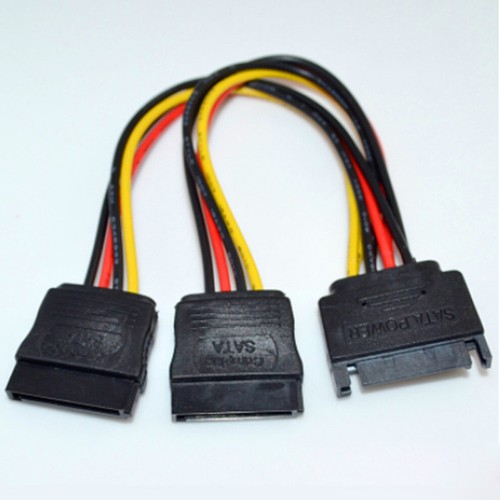 SATA Power Cable 15 Pin SATA Y Splitter Adapter 15Pin Male to Dual Female Cable - Picture 6 of 12