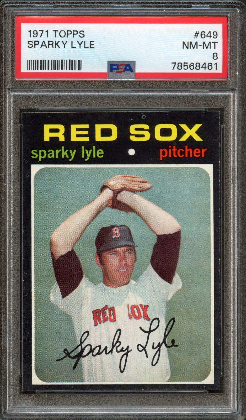 BB - 1971 - Topps - #649 - Sparky Lyle - PSA 8 - NM-MT