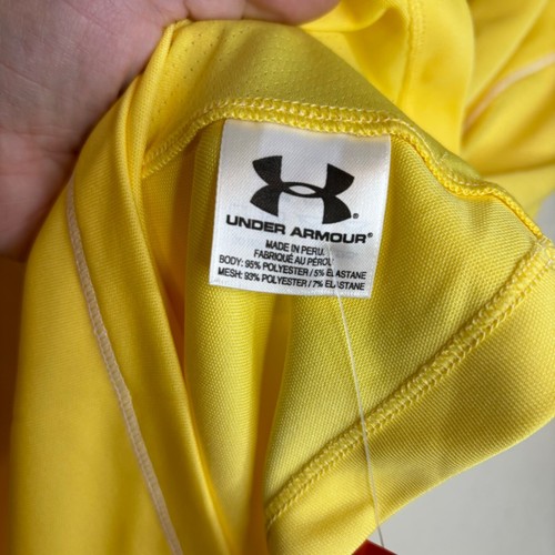 NWT Under Armour Womens Large Yellow Polo John Deere Short Sleeve Heat Gear Golf - Picture 7 of 11