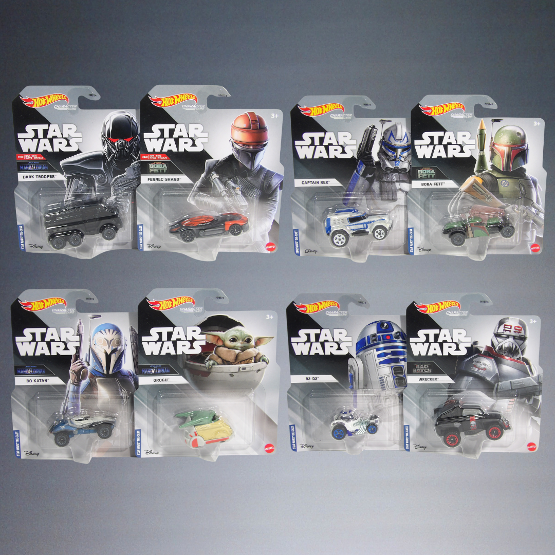 8pc 2020 HOT WHEELS STAR WARS CHARACTER DIE CAST CARS 1:64 COMPLETE SET HHB74