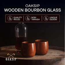 The Original Wooden Bourbon Drinking Glass Bourbon Gifts for Men | Finished W...