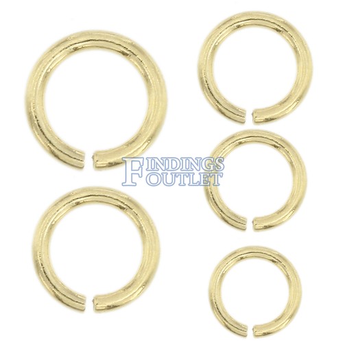 14K massiver Gelbgold Biegering rund offen 2,5 mm - 6 mm Kettenende 1 Stück USA - Bild 2 von 22