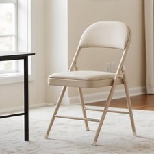 2/4 Pack Folding Chairs Commercial Event Seat Indoor Outdoor for Parties Kahki