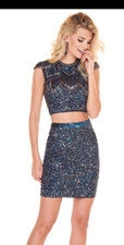 Rachel Allan Dress Size 0 Sequin Beaded 2 Piece Hoco Prom Date Night Club READ