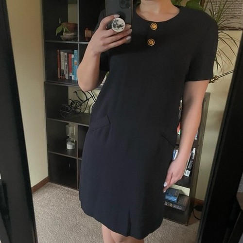 Vintage Evan Picone 100% Silk Navy Blue 