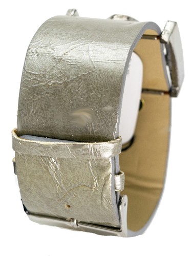 VISAGEXCHANGE:WOMENS GRAY LEATHER BAND DIAMOND LOOK CASE QUARTZ ANALOG WATCH - Picture 4 of 4