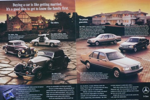 1996 Mercedes Benz Vintage To Modern 90s Centerfold Original Print Ad 16 x 11" - Picture 3 of 4